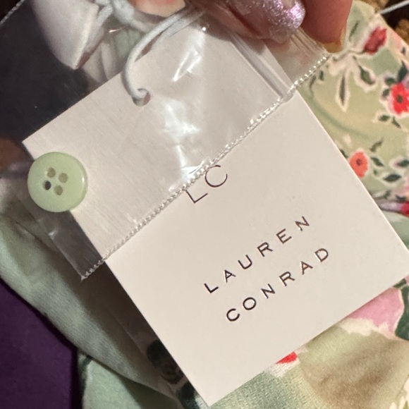 LC Lauren Conrad Green Wrap Floral Midi Dress - Picture 8 of 9